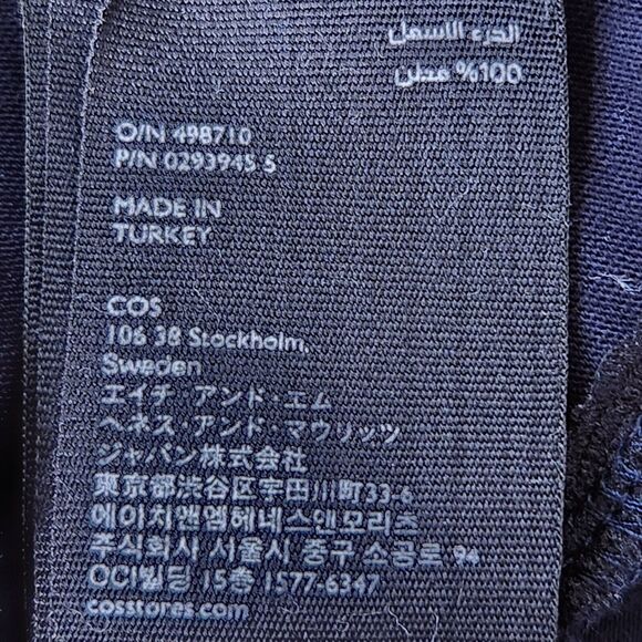 COS Colorblock Dress Womens XS Extra Small Navy Orange A Line Contrast Jersey - Picture 7 of 8